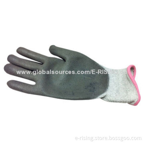 ESD Carbon Fiber Gloves, Grey PU Coated